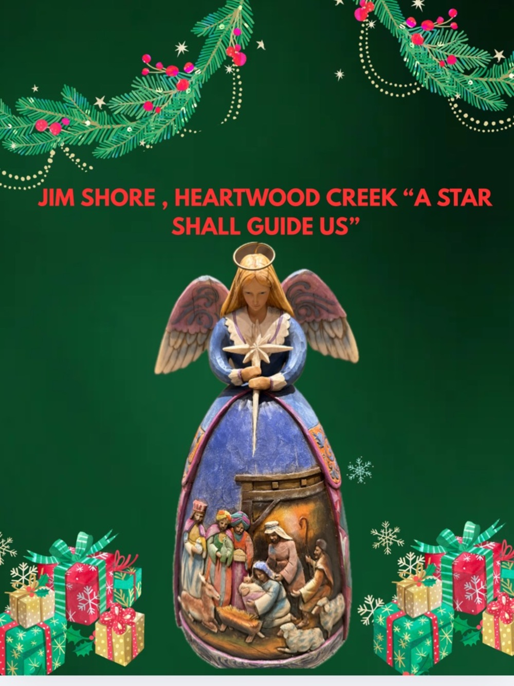 Jim Shore, Heartwood Creek "A Star Shall Guide Us" Nativity Angel In Original 📦